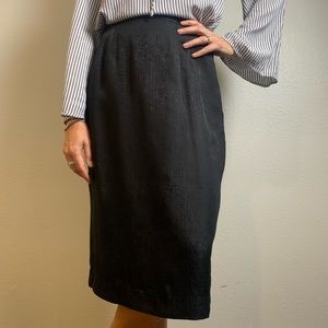 BOGO Adriana Papell Black Silk Midi Skirt